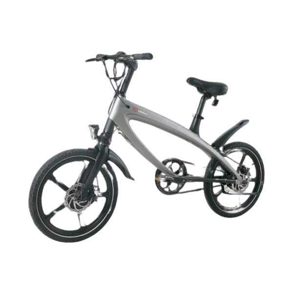 Gun Metal Grey E-Bike with Built-in Speakers & Bluetooth