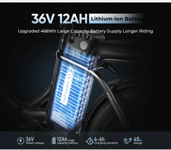 Samebike-CY20 Portable Commuter Electric Bike - Image 9