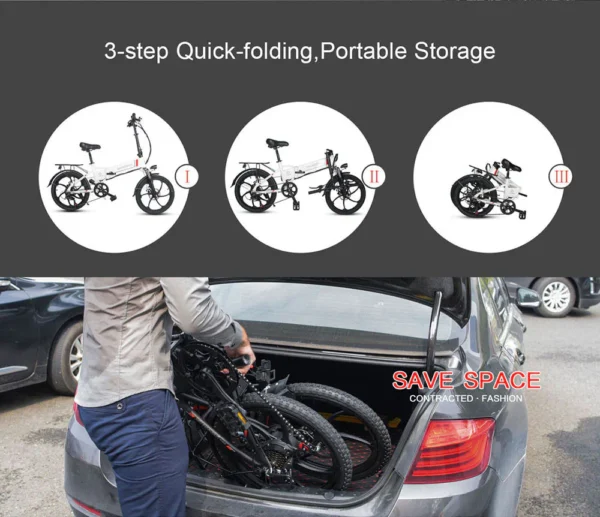 Samebike-20LVXD30 Folding Electric Bike - Image 3